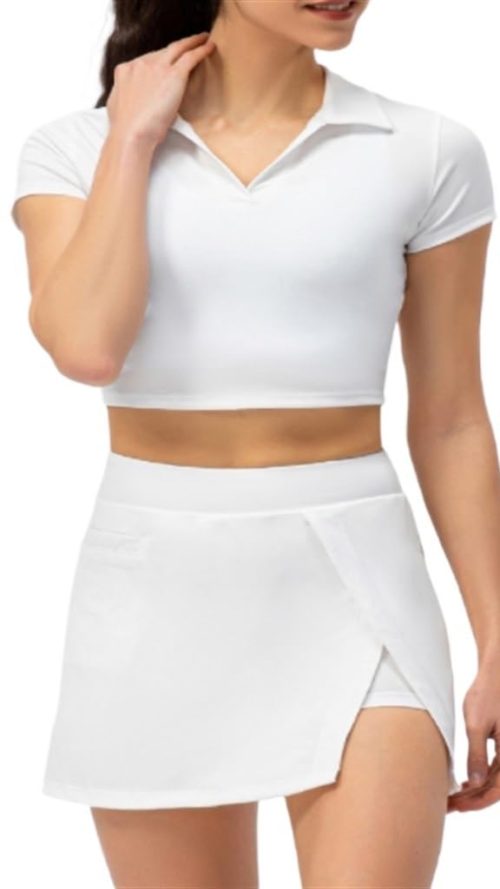 Women's Tennis Skirt Set Yoga Leisure Sports Suit Short Skirt for Running Golf Badminton Fitness