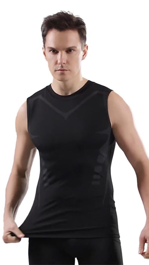 Men's Sleeveless Shirt Sport Compression Vest 4-3Pack, Quick-Drying, Fitness, Basketball, Running