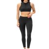High Waist SportsTwo-piece Female Yoga SuitSet Vest With Bra Nude Tight Pants And Multi Pocket Women's Fitness Suit