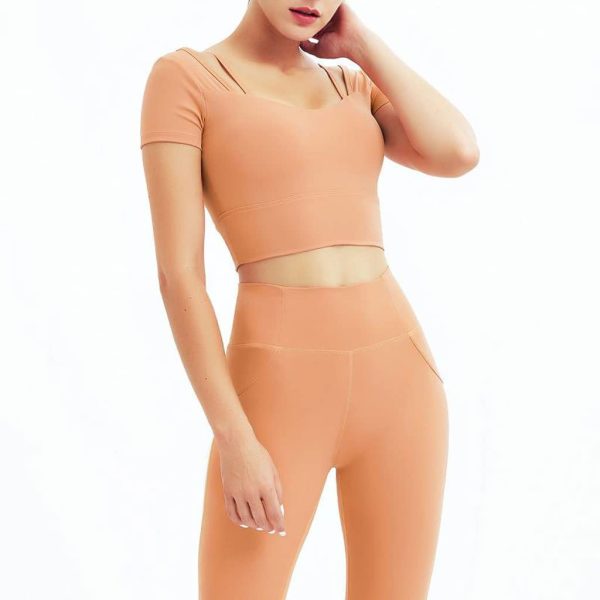 Women's Workout Sportswear Seamless Yoga Set Sport Suit Two Piece Female Clothes Gym Clothing High Waist Leggings(E,M)