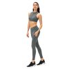 2 Pieces Zipper Yoga Suits Fitness Paded Crop Tank Top Tennis Multi Pocket Leggings Golf Sets