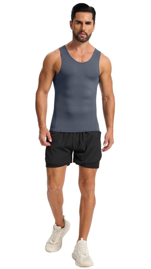 3 Pack Compression Dry Fit Tank Top Men, Shapewear Shirt Sleeveless Men Slimming Muscle Undershirt for Gym