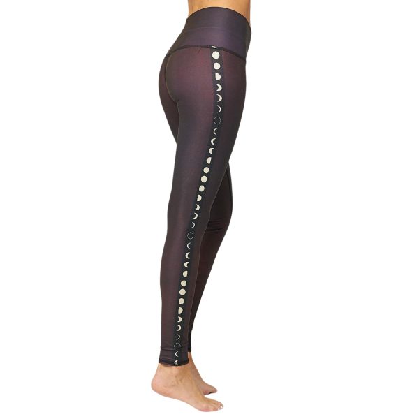 Black Moon Printed Hot Pants Leggings for Women, USA Made Sustainable Eco Luxury Activewear Quick Dry - X-Small