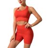 Yoga Bra Female European and American Seamless Vest High Waist Peach Hip Shorts Sports Fitness Set(Large)