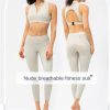 Female Yoga Suit Two-piece Set High Waist Sports Vest With Bra Nude Tight Pants And Multi Pocket Women's Fitness Suit