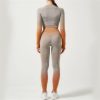 Female Fitness Yoga Wear Set Quick Dry Two-Piece Gradient Running Sports Suit Large Size(Medium)