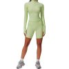 2pcs Long Sleeve Sports Suit Women Gym Shirts Set Women Workout Suit Quick-Dry Yoga Clothes Casual Activewear Female