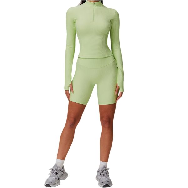 2pcs Long Sleeve Sports Suit Women Gym Shirts Set Women Workout Suit Quick-Dry Yoga Clothes Casual Activewear Female