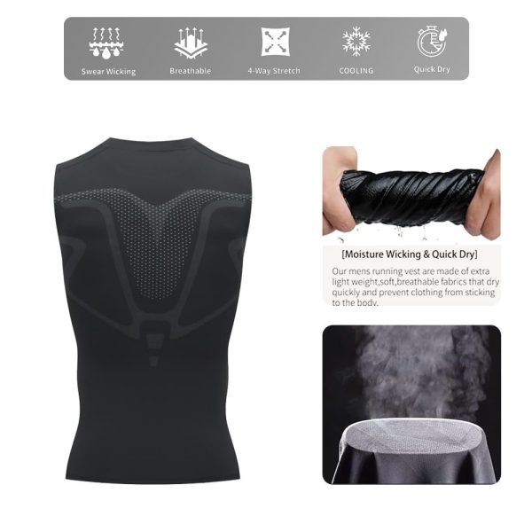 Men's Sleeveless Shirt Sport Compression Vest 4-3Pack, Quick-Drying, Fitness, Basketball, Running