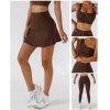 Women Short Skirts Set Shoulder Bra Sport Shorts Gym Wear Workout Trainning Female Tennis Skirt Yoga Sportswear