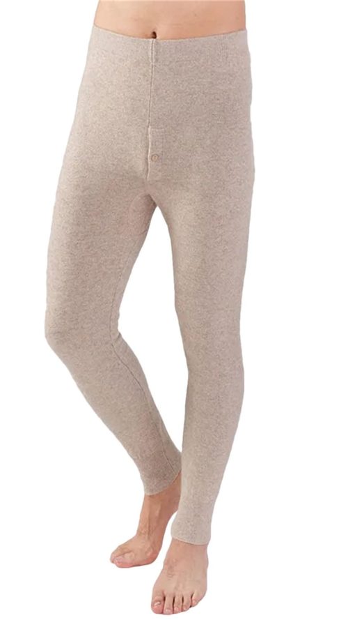 Men Knitted Cashmere Blending Pants Double Layer Thickening High Elastic Warmth Wool Leggings