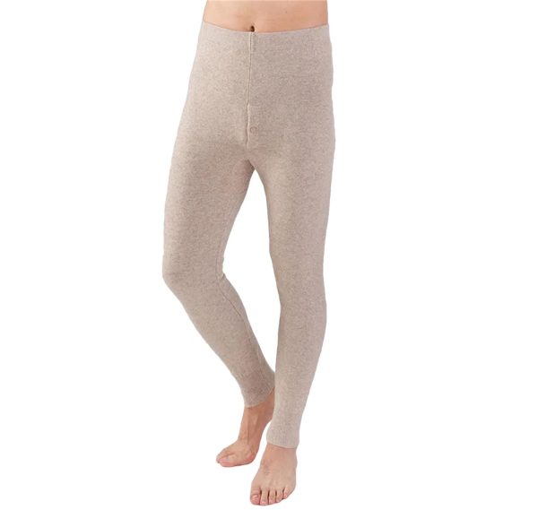 Men Knitted Cashmere Blending Pants Double Layer Thickening High Elastic Warmth Wool Leggings
