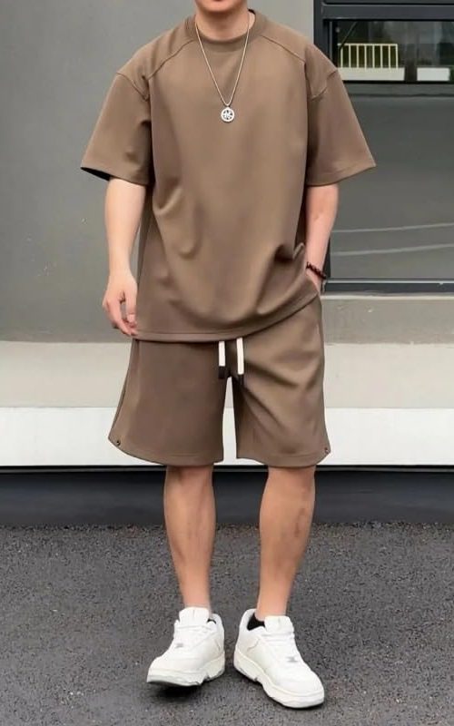 HBJWOV Leisure Sports Set Round Neck Loose Set