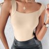 Womens U Neck Shapewear Built-in Bra Tank High Strechy Sleeveless Slim Fit Tops Camisole Workout Tops