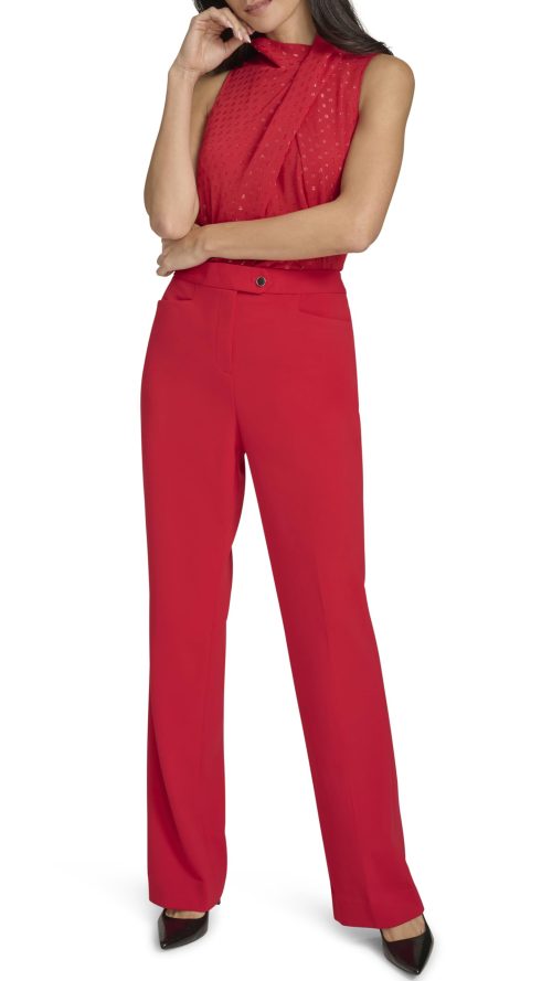 Straight-Leg Classic Business Casual Pants for Women