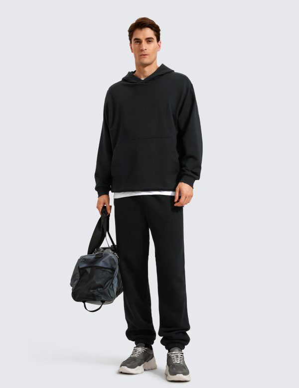 Mens Fleece Hoodies Basic Casual Hooded Sweatshirts Long Sleeve Pullover Workout Tops with Pocket