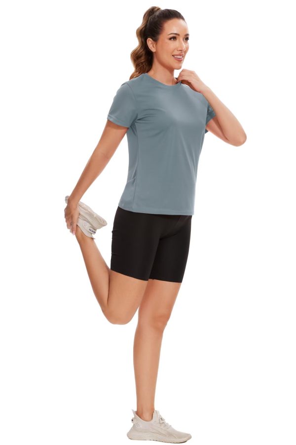 6 Pack Workout Tops for Women Short Sleeve UPF Sun Protection Athletic T Shirts Quick Dry Tennis Yoga Running Crew Neck Tee