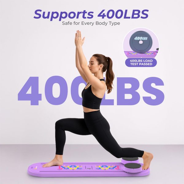 Pilates Reformer Board – 5-in-1 Foldable Pilates Machine for Home Workout, Portable Fitness Board with Resistance Bands, Full