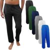 Men's 6 Pack 100% Cotton Jersey Knit Yoga Lounge & Sleep Pajama Pants
