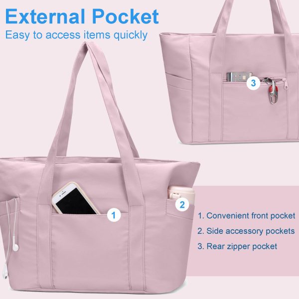 Tote Bag for Women, Travel Essentials Large Tote Bag with Zipper, Top Handle Handbag for Travel, Work
