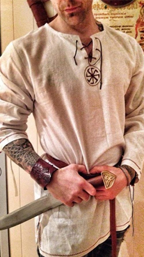 Men's Fashion Cotton Linen Shirt Long Sleeve Solid Color Ethnic Beach Yoga Top