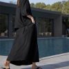 Women's Linen Suit Set - Black Skirt Seven Sleeve Travel Business Ensemble