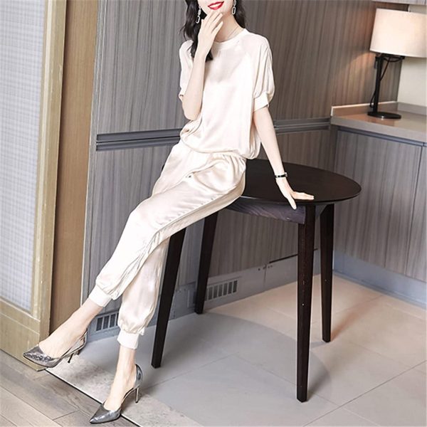 2021 Casual Fashion Sports Running Sweatshirt Pants Two-piece Suit Women