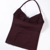 Influence Longline Strappy Workout Halter Tops for Women,Removable Cups Padded Bras Impact Gym Yoga Sleeveless Top