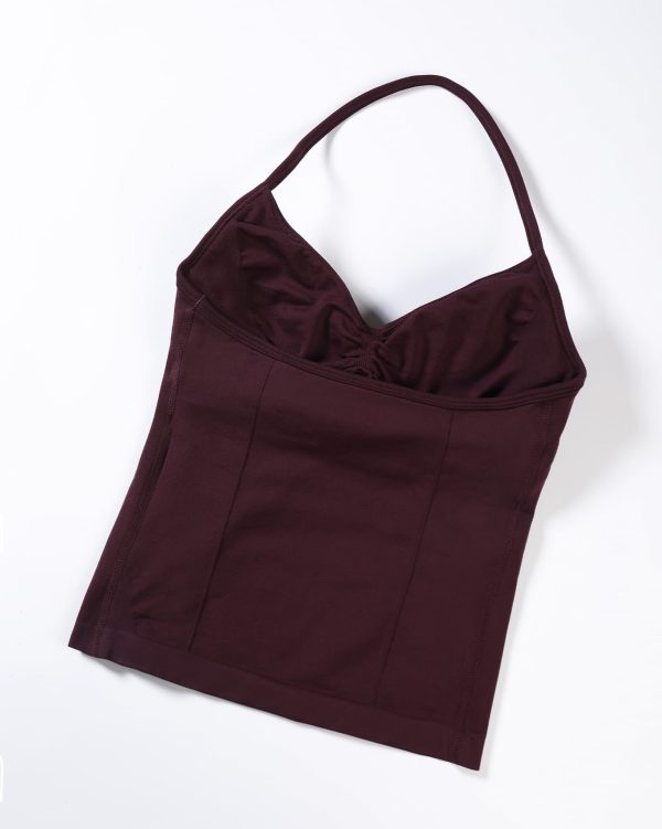 Influence Longline Strappy Workout Halter Tops for Women,Removable Cups Padded Bras Impact Gym Yoga Sleeveless Top