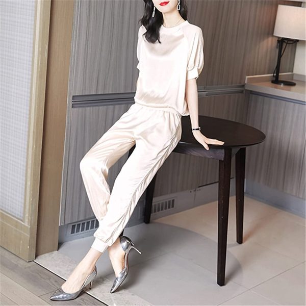 2021 Casual Fashion Sports Running Sweatshirt Pants Two-piece Suit Women