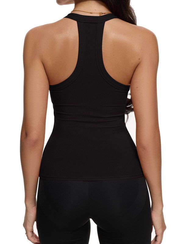 Womens Workout Tank Tops V Neck Racerback Going Out Crop 2025 Trendy Top Summer Sleeveless Ribbed Camisole