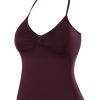Influence Longline Strappy Workout Halter Tops for Women,Removable Cups Padded Bras Impact Gym Yoga Sleeveless Top