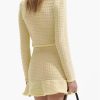Women's Grid Print Skirt Set - Round Neck Long Sleeve Top & High Waist Mini Skirt