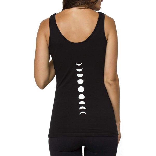 Organic Cotton Yoga Workout Tank Top Moon Phases Shirts Tops Tees Tanks for Women