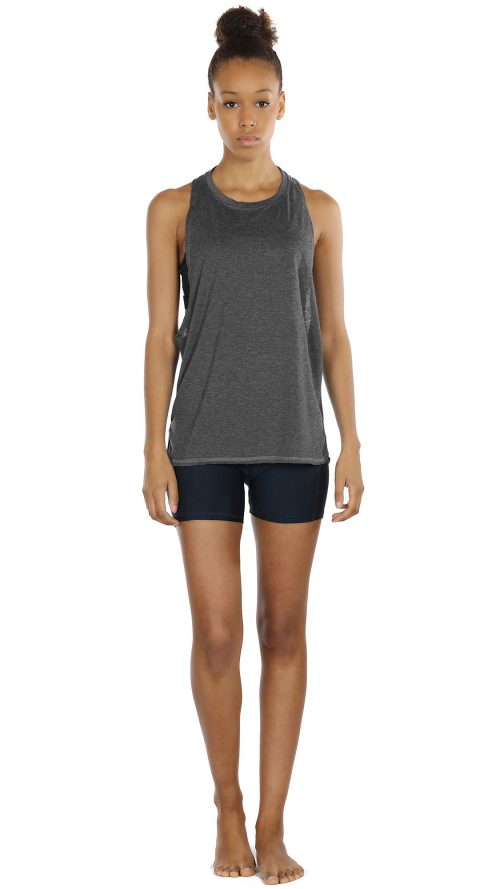 Women's Racerback High Neck Workout Athletic Yoga Muscle Tank Tops