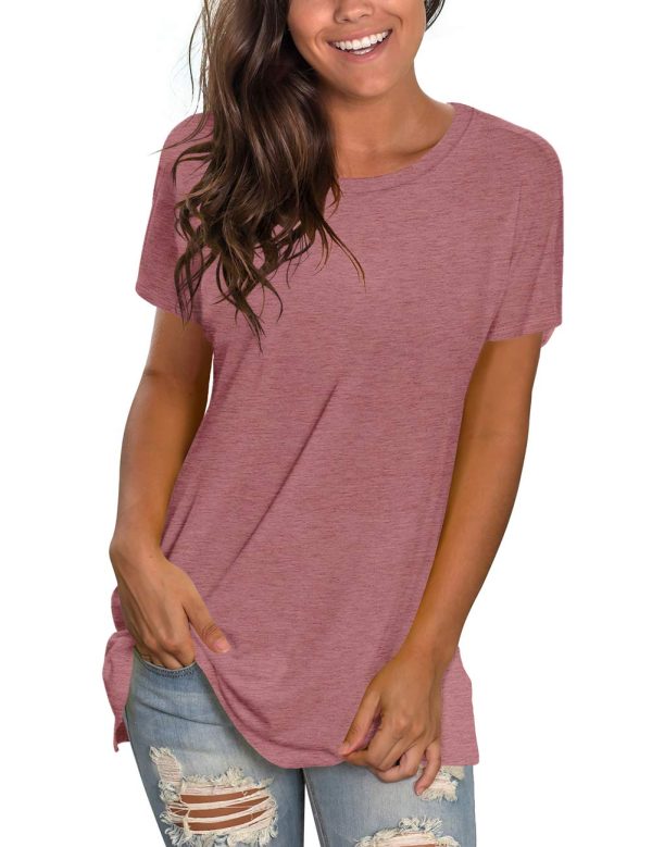 Womens Loose Fit Tshirts Short Sleeve Summer Tops Casual Workout Yoga Tunic T Shirts Tops