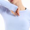 Seamless Workout Shirts for Women Long Sleeve Yoga Tops Sports Running Shirt Breathable Athletic Top Slim Fit
