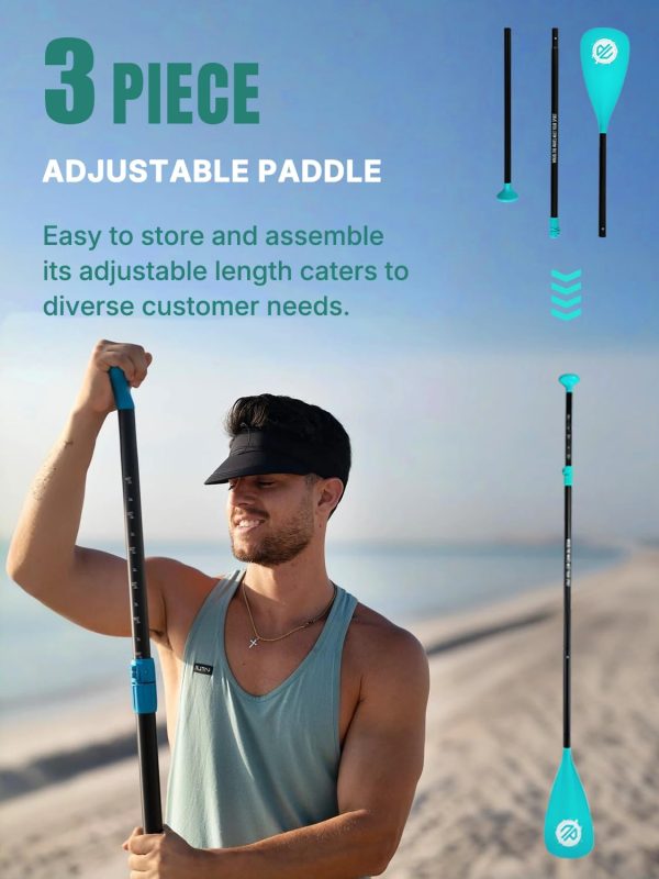 Inflatable Stand Up Paddle Board with SUP Accessories, Anti-Slip EVA Deck, 10’6’’ Inflatable Paddle Boards for Adults & Youth of