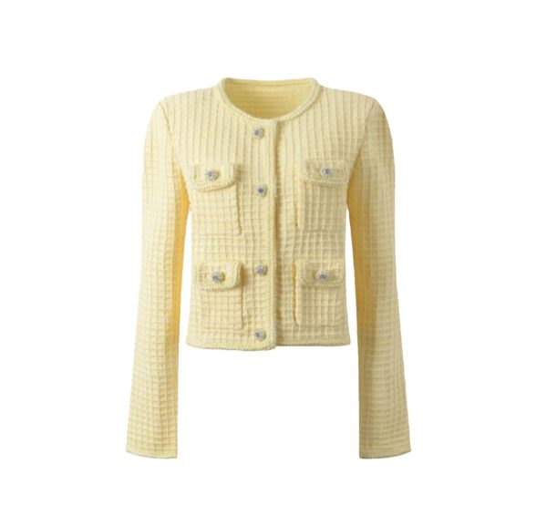 Women's Grid Print Skirt Set - Round Neck Long Sleeve Top & High Waist Mini Skirt