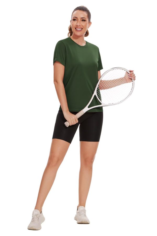 6 Pack Workout Tops for Women Short Sleeve UPF Sun Protection Athletic T Shirts Quick Dry Tennis Yoga Running Crew Neck Tee