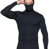 Men's UPF 50+ Mock Long Sleeve Compression Shirts, Athletic Workout Shirt, Base Layer for Water Sports