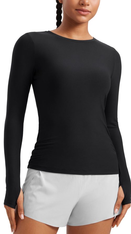 Womens Cloudweight Long Sleeve Workout Tops Lightweight Athletic Basic Shirts Soft Casual T-Shirt with Thumb Hole