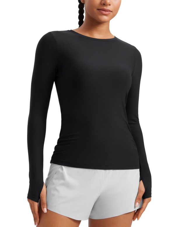 Womens Cloudweight Long Sleeve Workout Tops Lightweight Athletic Basic Shirts Soft Casual T-Shirt with Thumb Hole