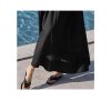 Women's Linen Suit Set - Black Skirt Seven Sleeve Travel Business Ensemble