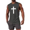 Weiyuqi Christian Tank Top for Men Jesus Cross Shirts Believe Printed Faith Sleeveless Graphic Tee Workout Muscle Shirt