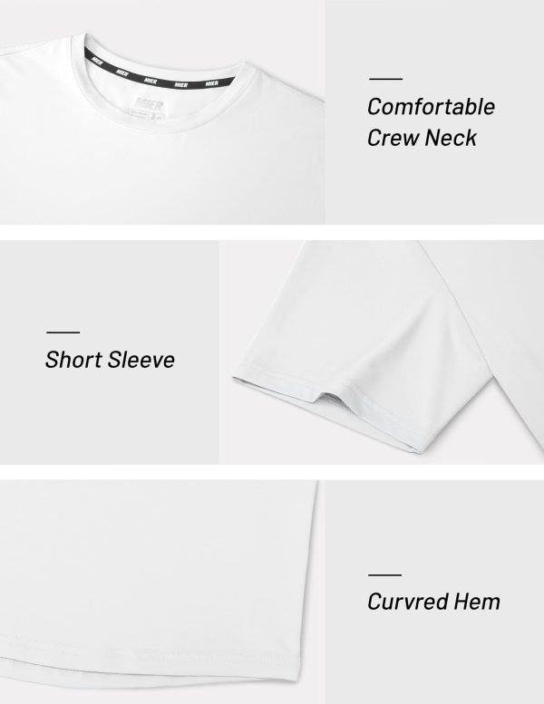 Men's Workout T Shirts Dry Fit Short Sleeve Athletic Gym Running Lightweight Performance Tee Tops, Polyester, UPF 50+