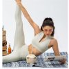 Female Yoga Suit Two-piece Set High Waist Sports Vest With Bra Nude Tight Pants And Multi Pocket Women's Fitness Suit
