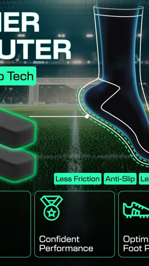 Lux Dual Grip Socks - Soccer Grip Socks for Men and Women. GripArray Performance & Comfort