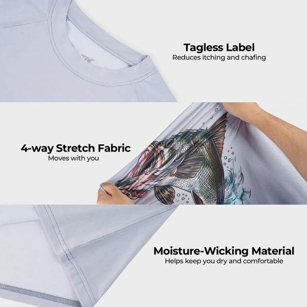 UPF 50 Fishing Shirts for Men, Long Sleeve Fishing Hiking Shirt, Breathable Moisture Wicking, Sun Shirts for Men