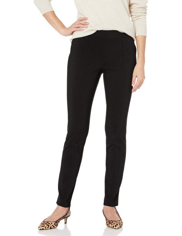 Women's Solid Supreme Stretch Dress Pants with Pull-on Waistband and Pockets, Durable Work Slacks, 30.5" Inseam